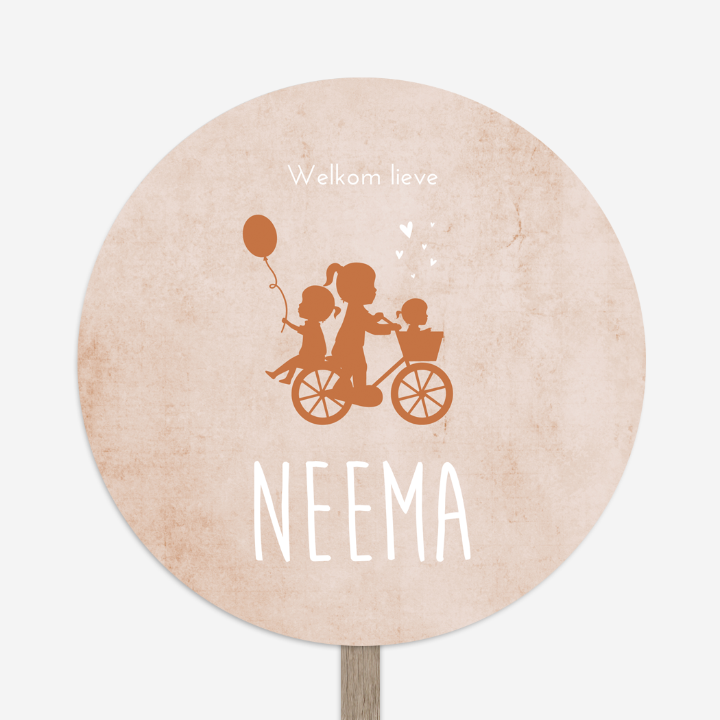 Tuinbord Rond Fiets Silhouet Ballon