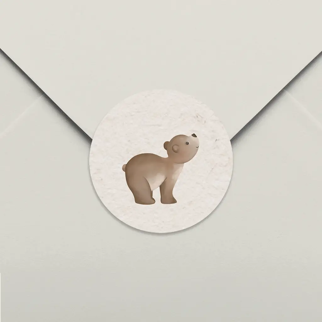 Sluitzegel unisex met lief beertje - per 25 stuks