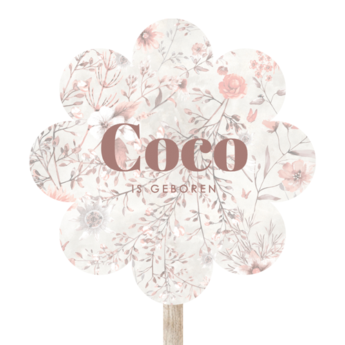 Geboortebord Poespas Vintage Flower