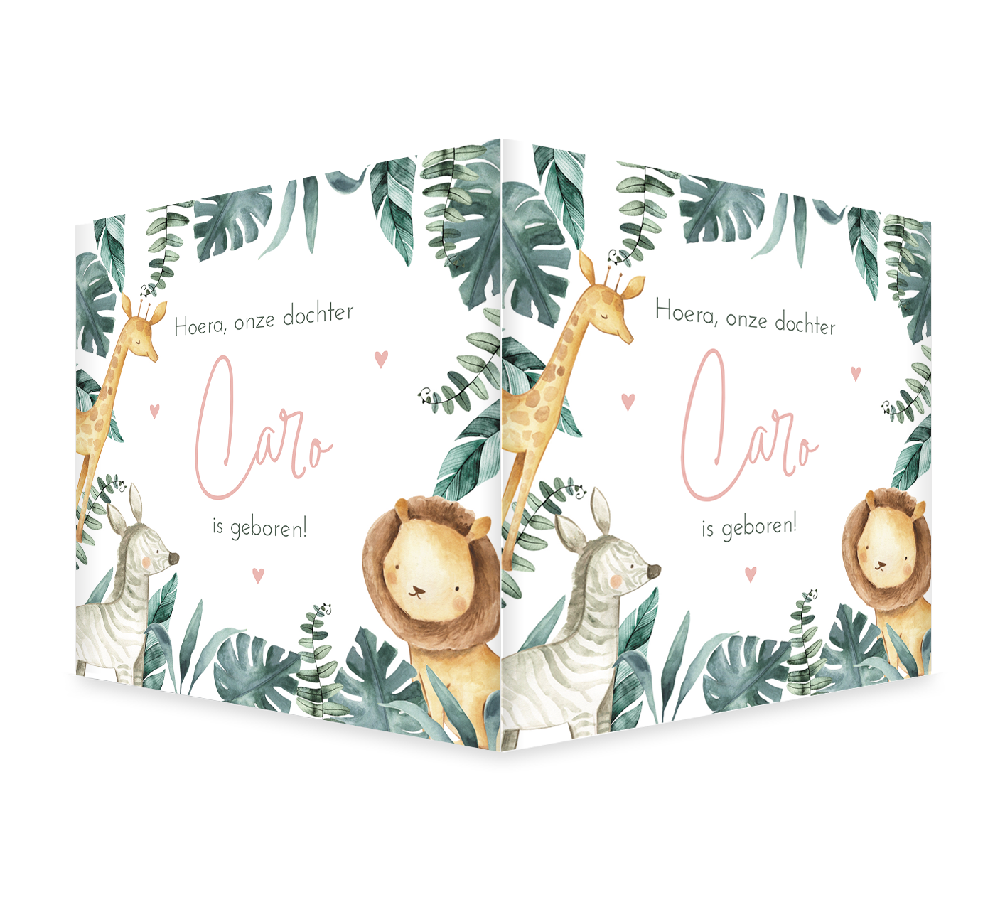 Geboortebord met jungle dieren