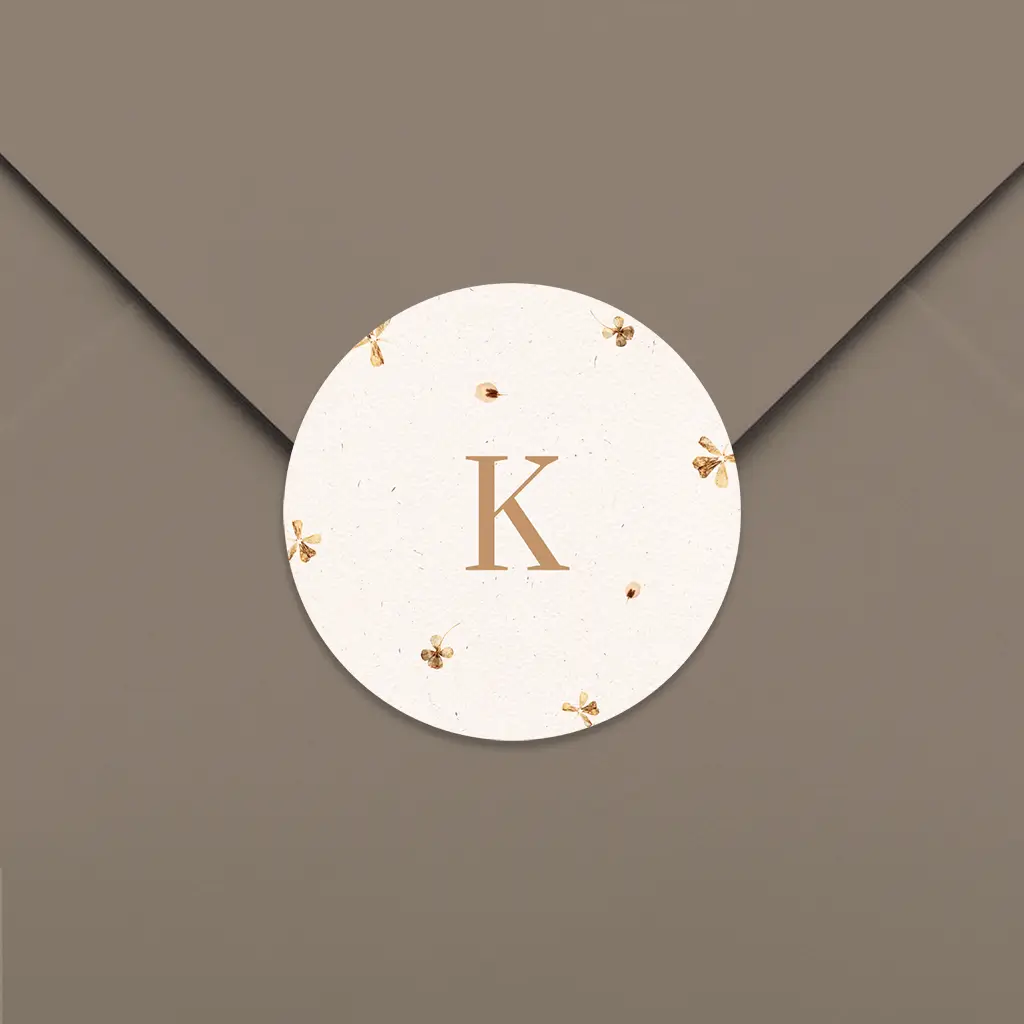 Sluitsticker stijlvol met droogbloemen - per 25 stuks