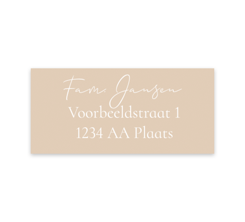 Adresstickers met beige achtergrond