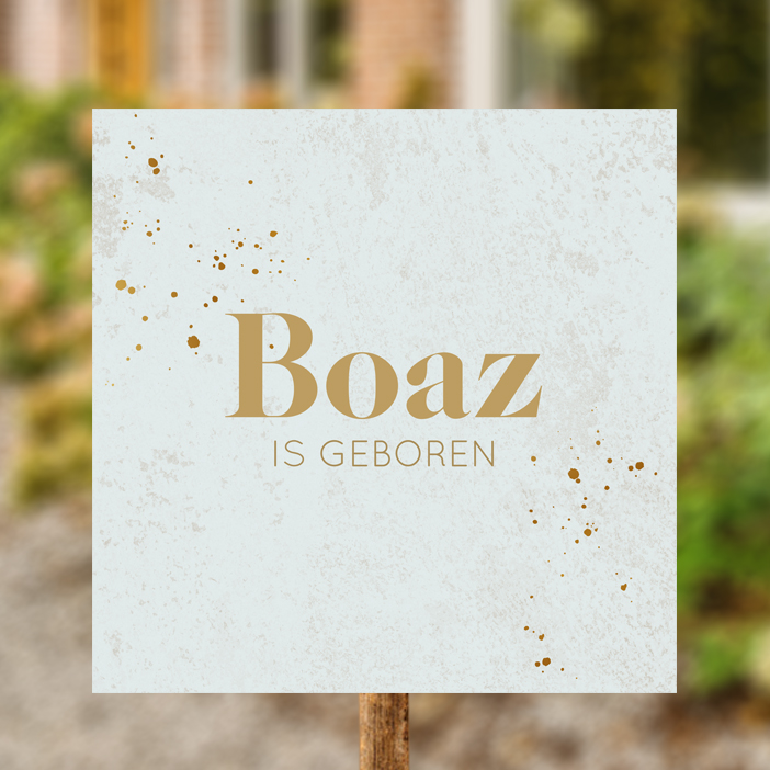 Stoer tuinbord jongen muurstructuur lichtblauw met beige