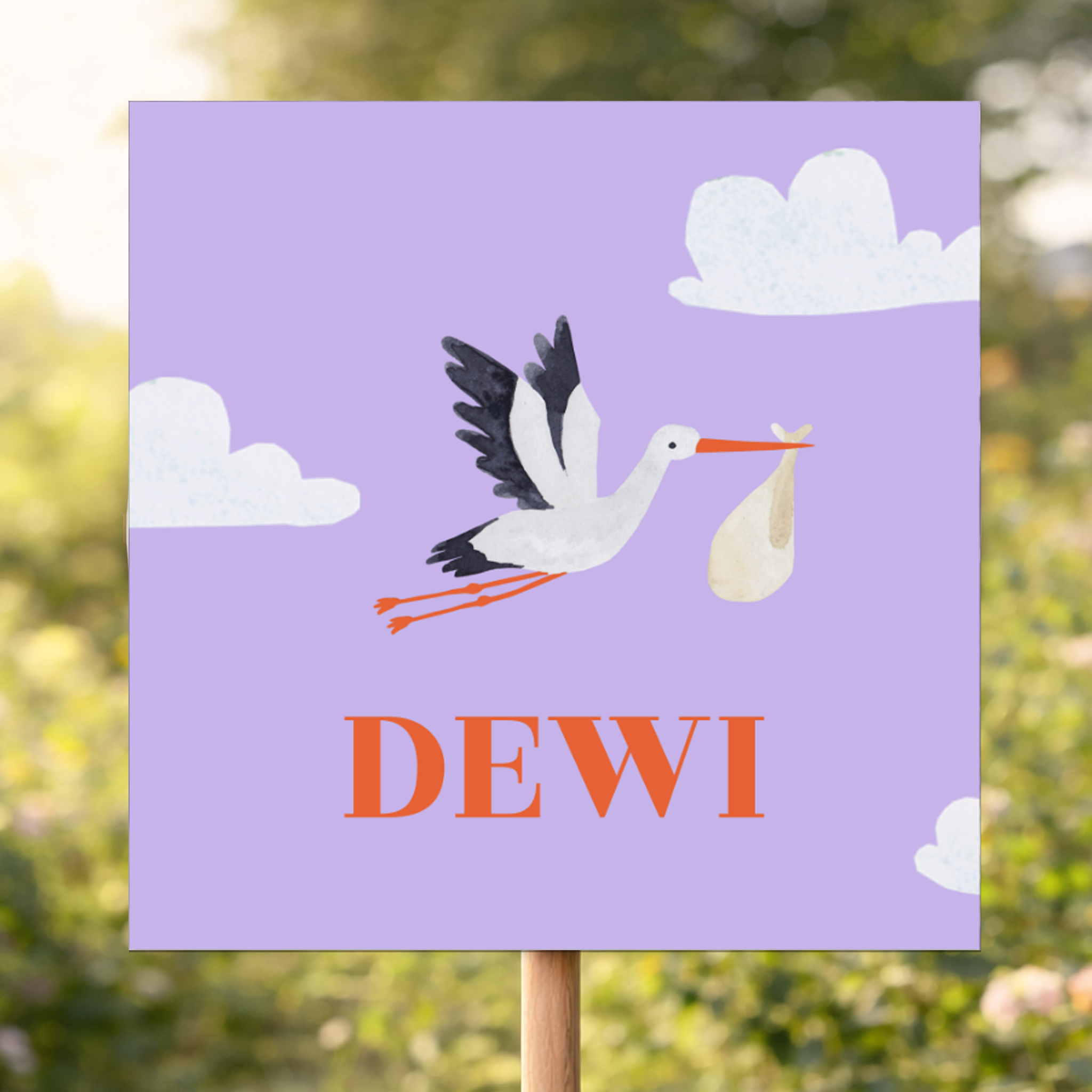 Tuinbord Dewi  |  Colorblocking ooievaar