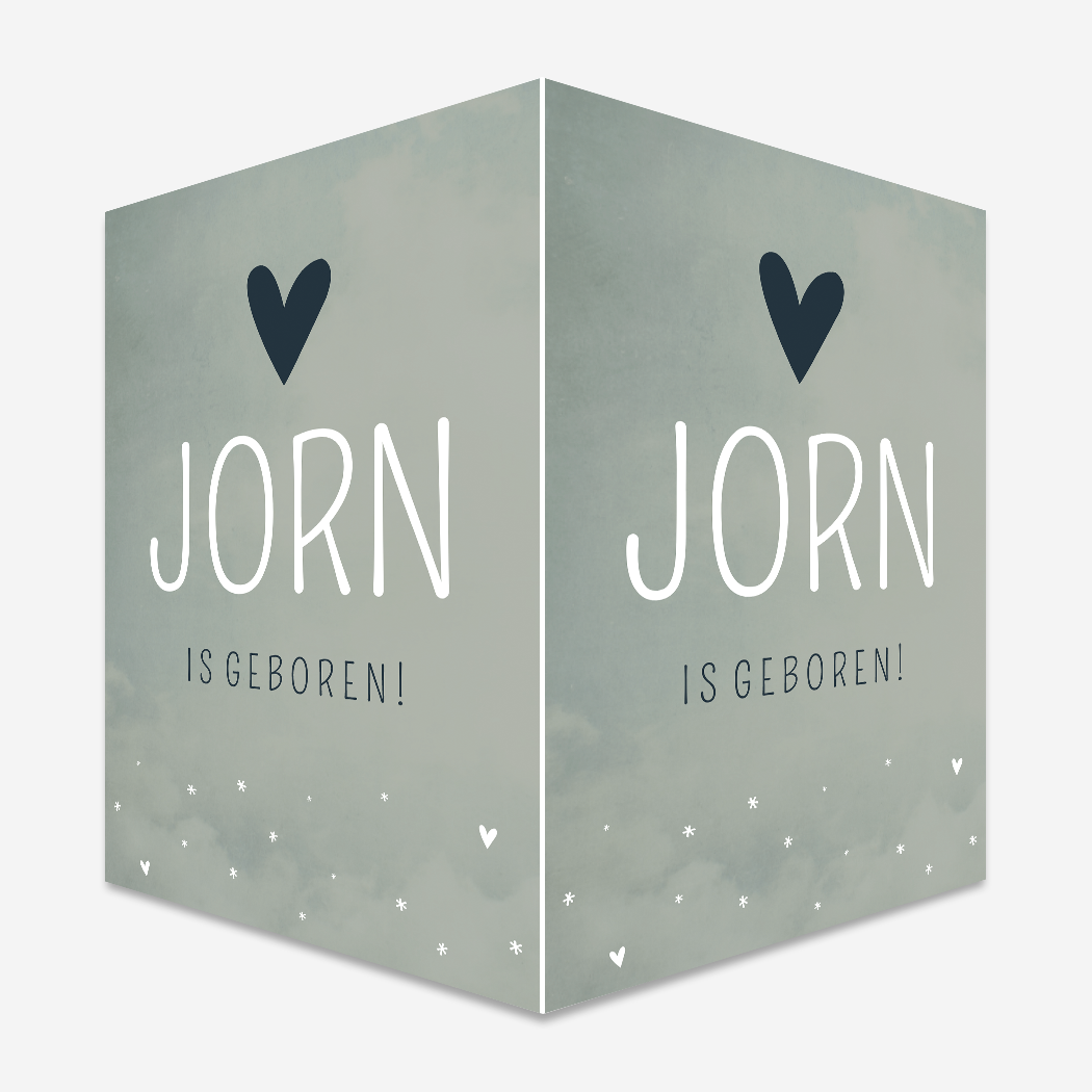 Raambord XL oudgroen hartjes sterretjes