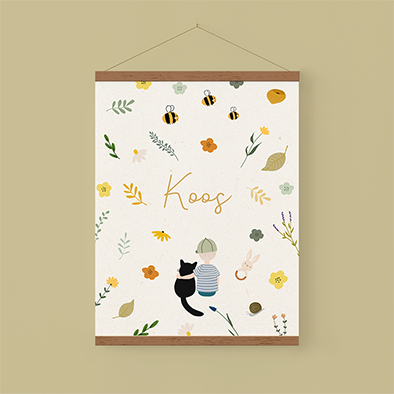 Vrolijke canvasposter voor een lente-kindje