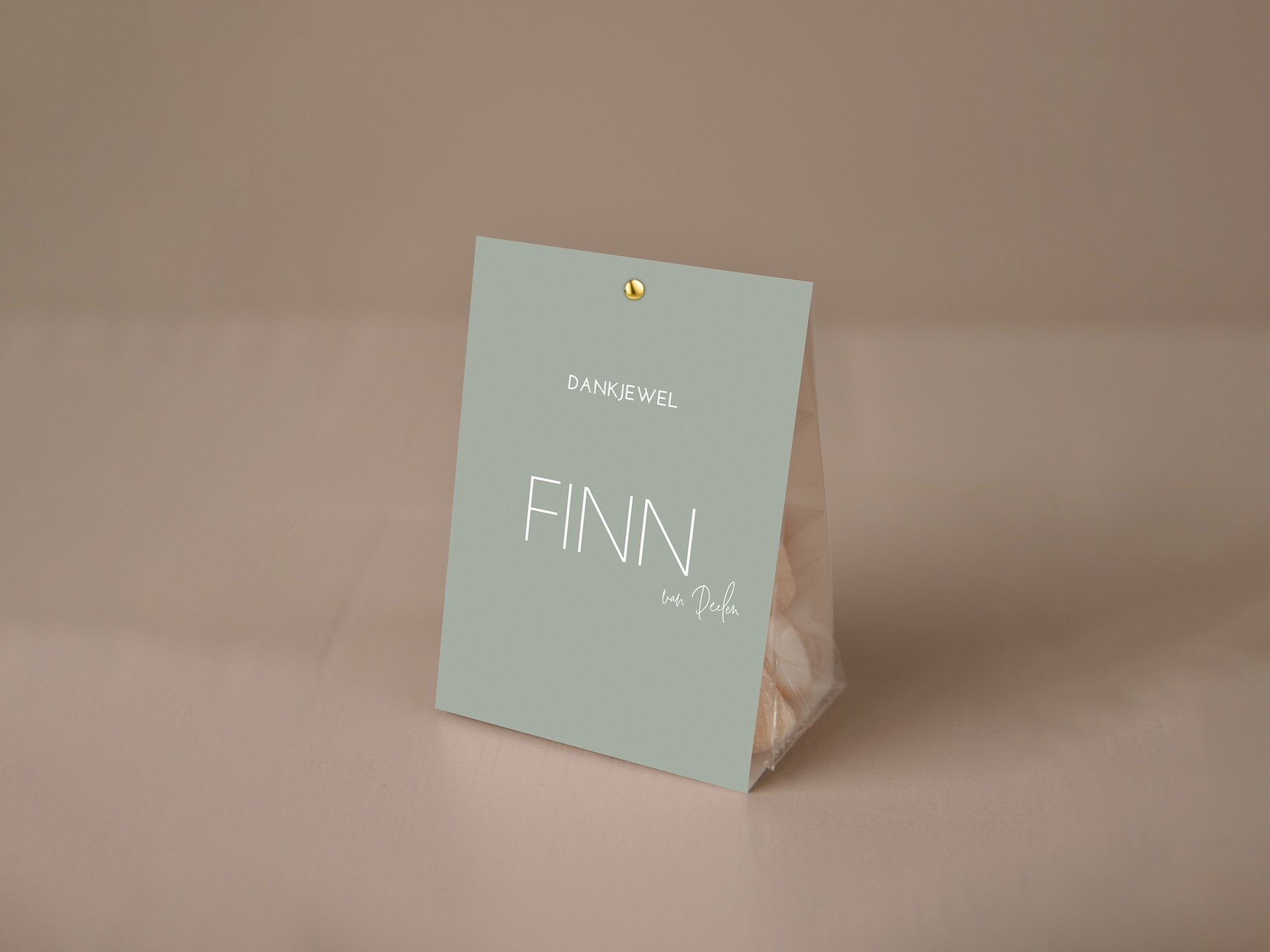 Doopsuiker snoepzakje minimalistisch groen voor jongen