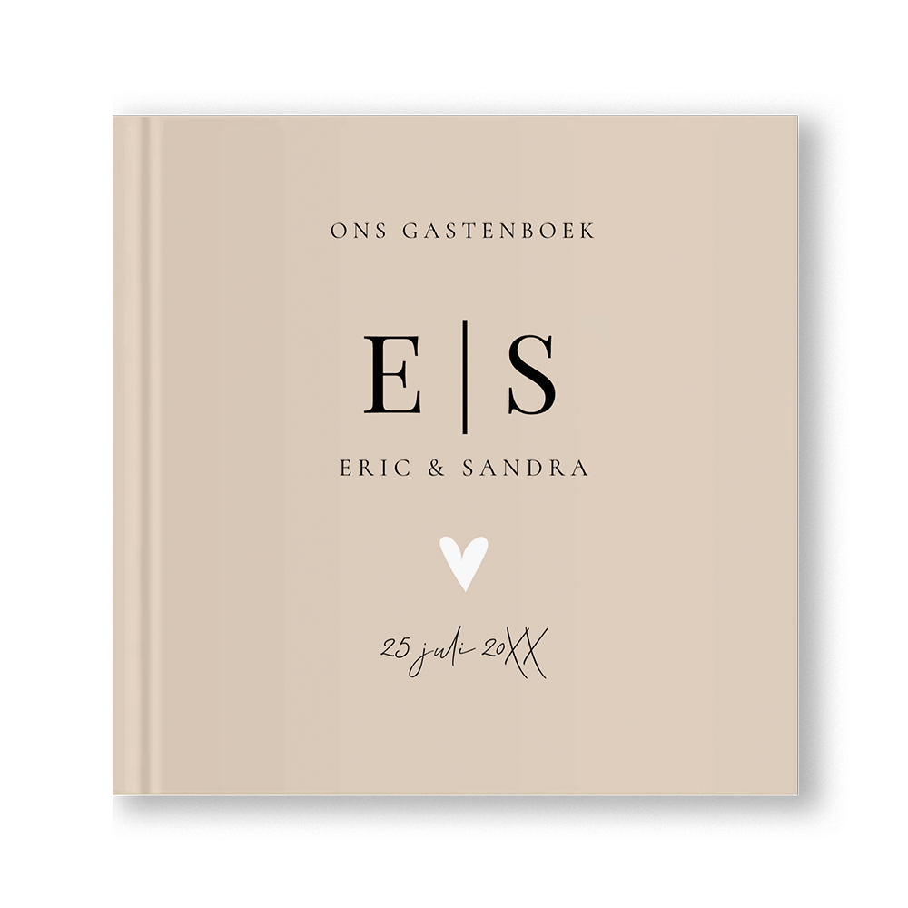 Gastenboek huwelijk beige