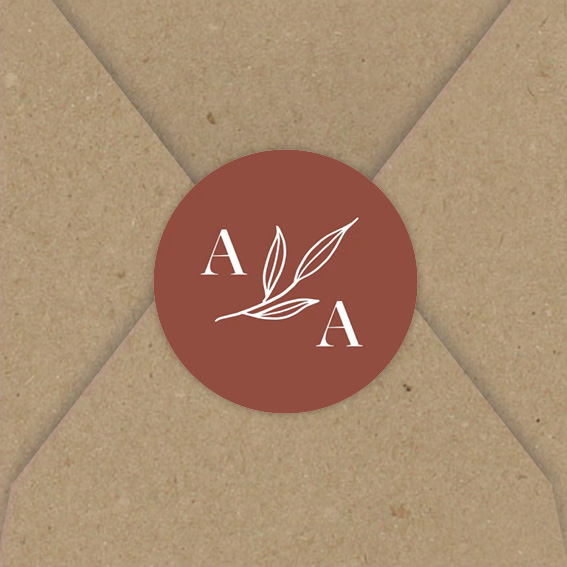 Sluitsticker trouwkaart trouwlogo takje rood