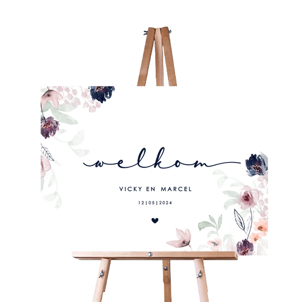 Bruiloftsbord handgeschilderde bloemen