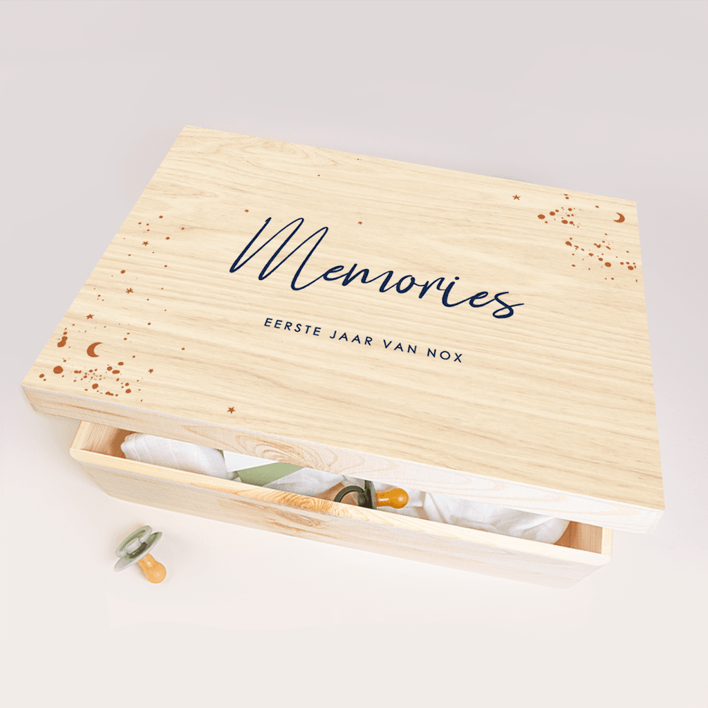 Memorybox baby met sterretjes en maan