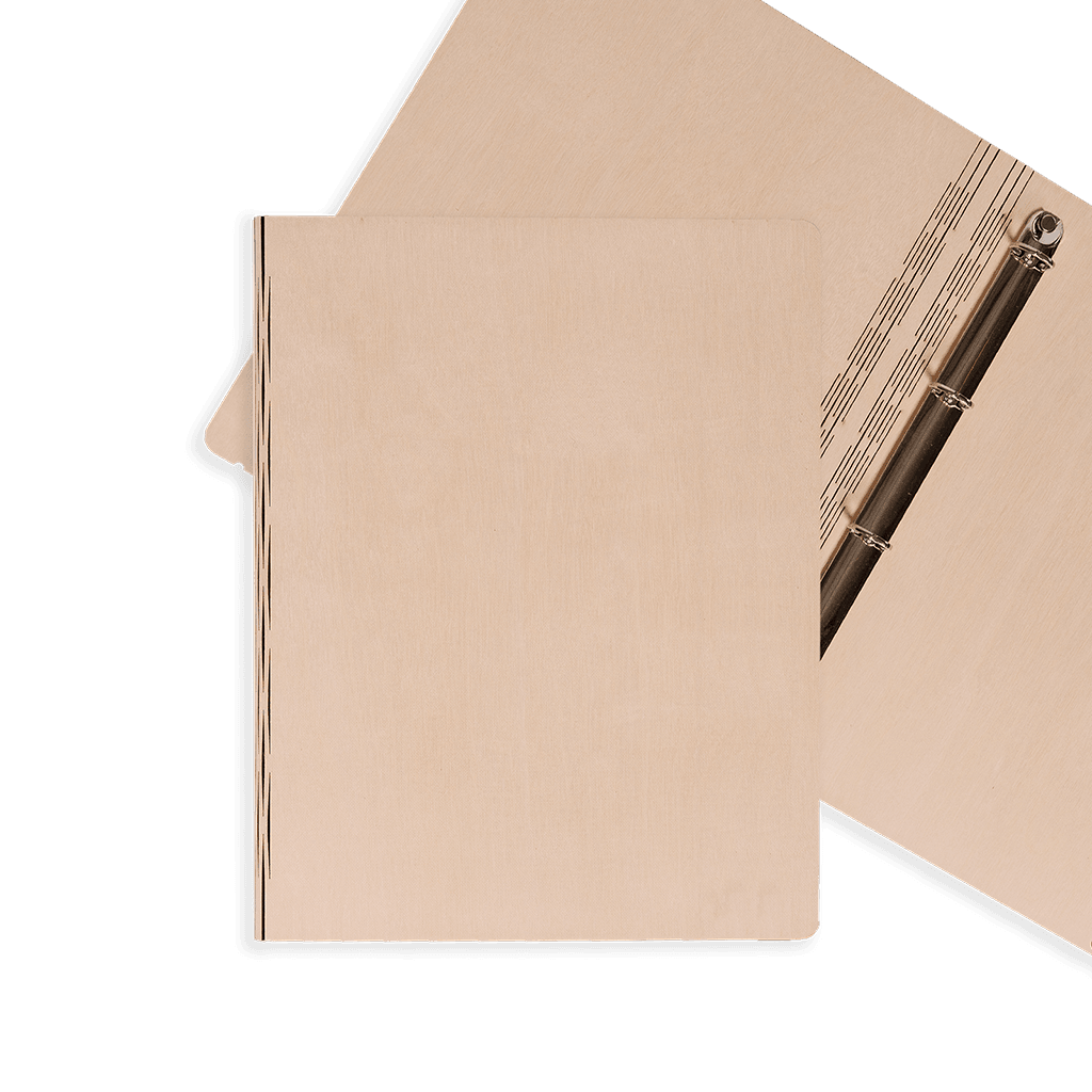 Houten gastenboek met blanco binnenwerk