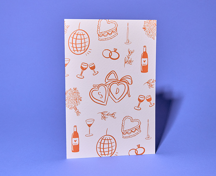 Trouw Uitnodiging Sanne & Dave getekende elementen