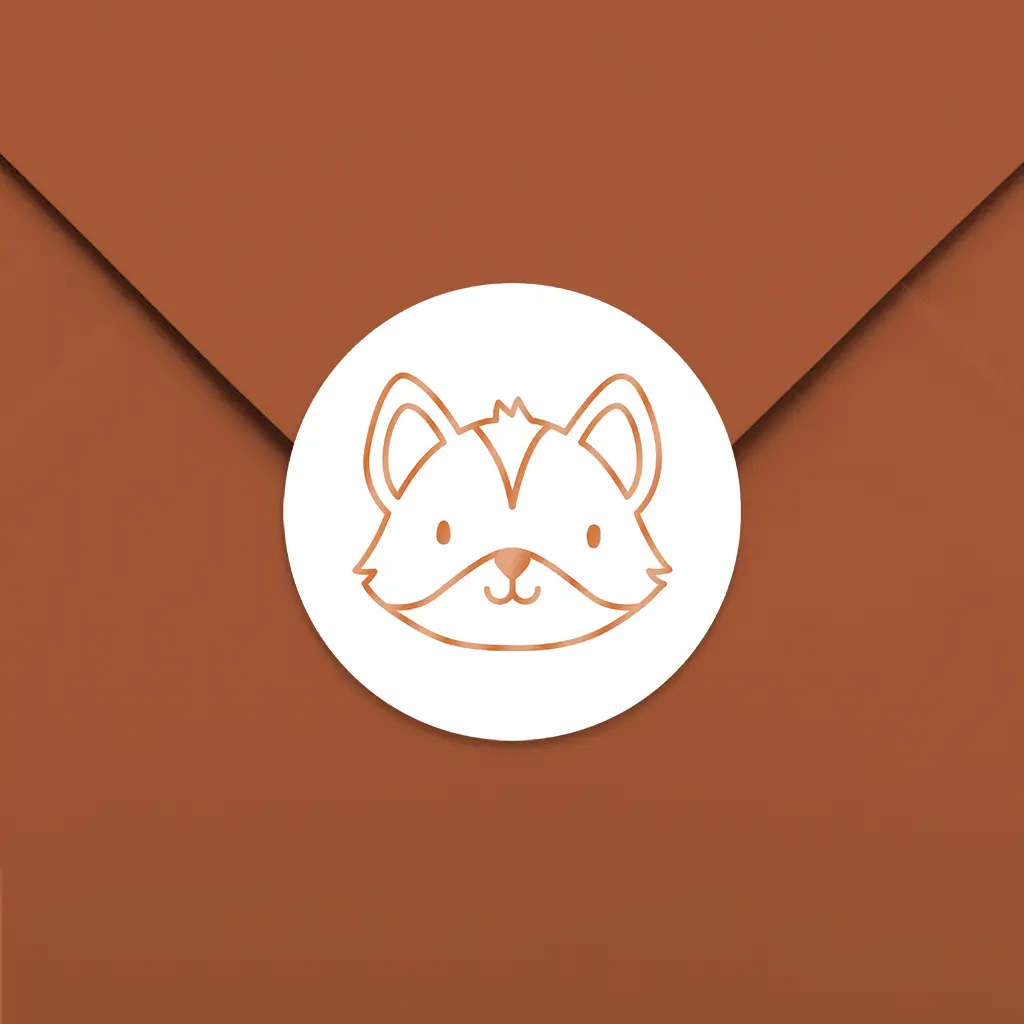 Sluitsticker met hoogglans vosje - per vel