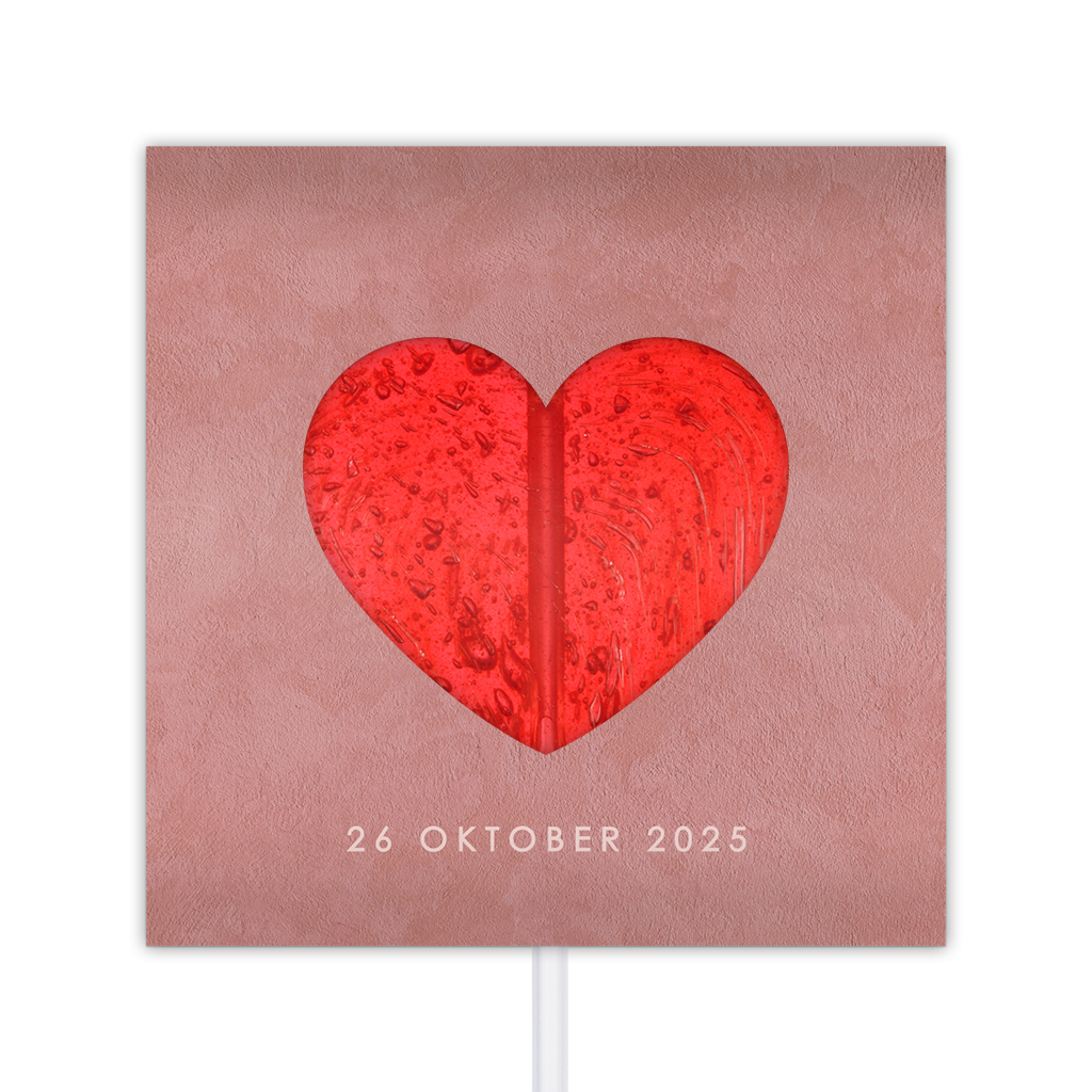 Lollyverpakking in roze velvet met hartje