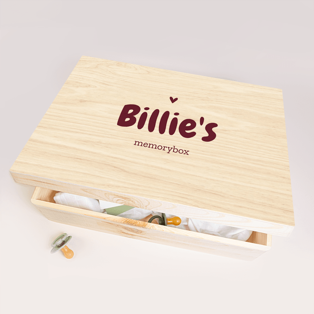 Memorybox met naam en hartje