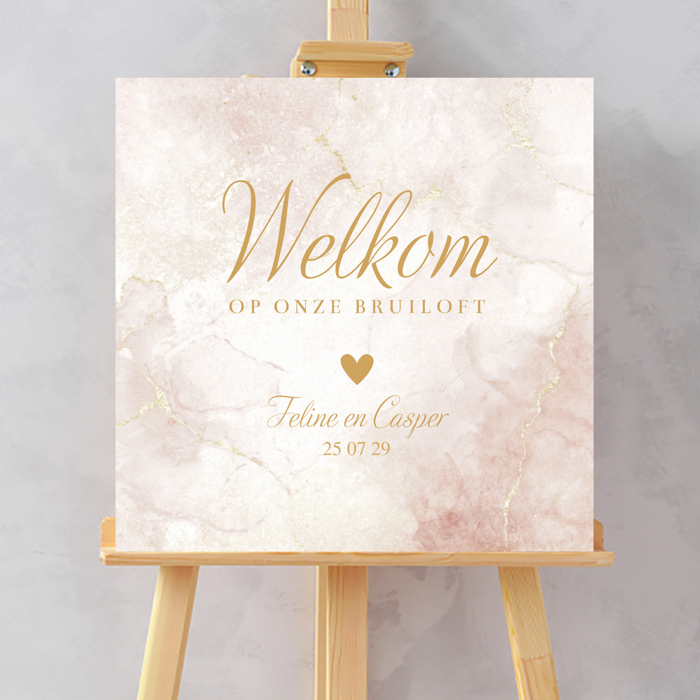 Bruiloftsbord marmerlook beige 70x70 cm