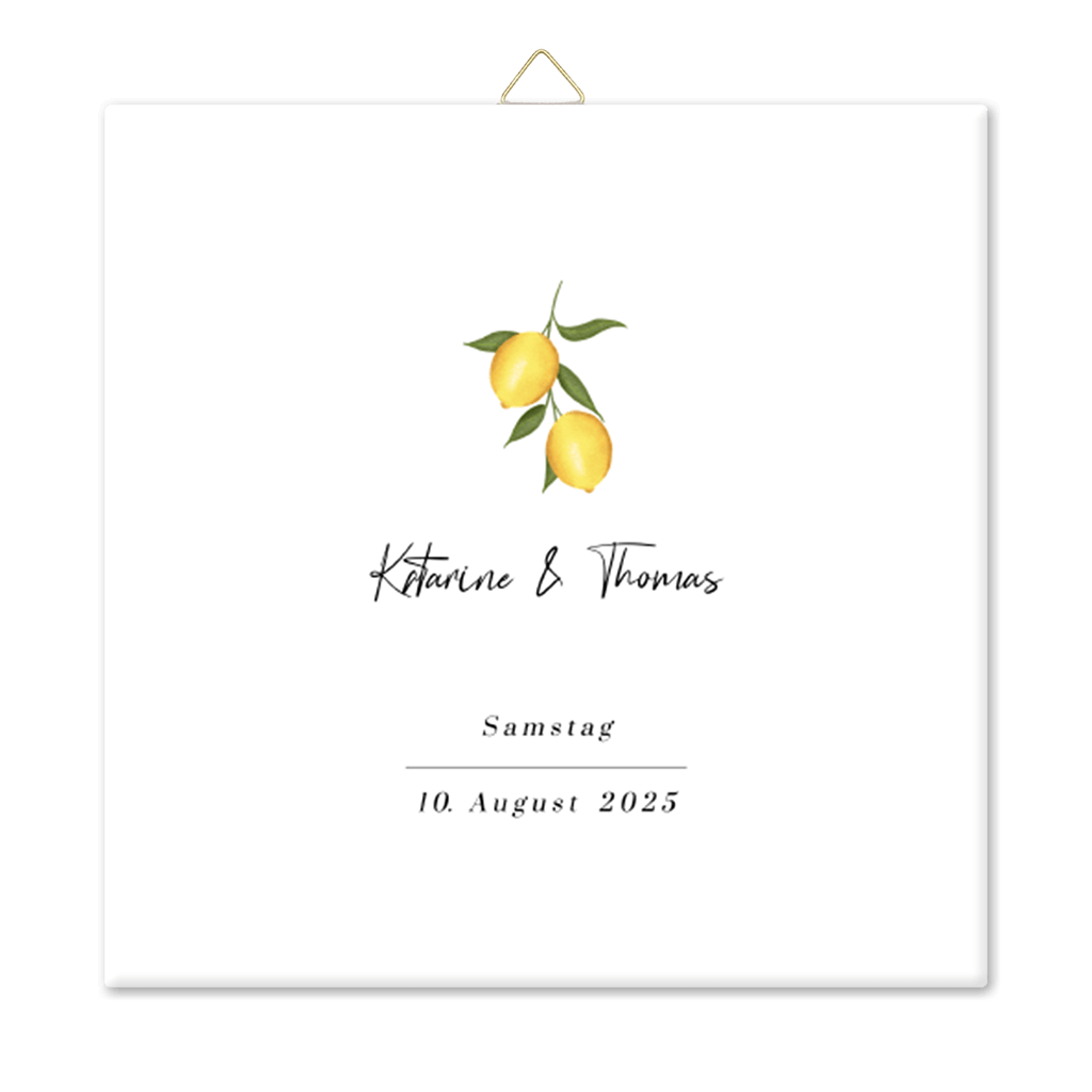 Fotofliese mit Zitronen