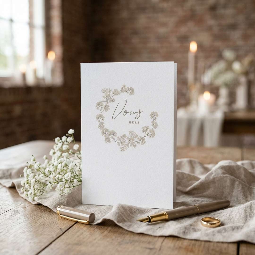 Vows boekje met getekend gipskruid voor geloften