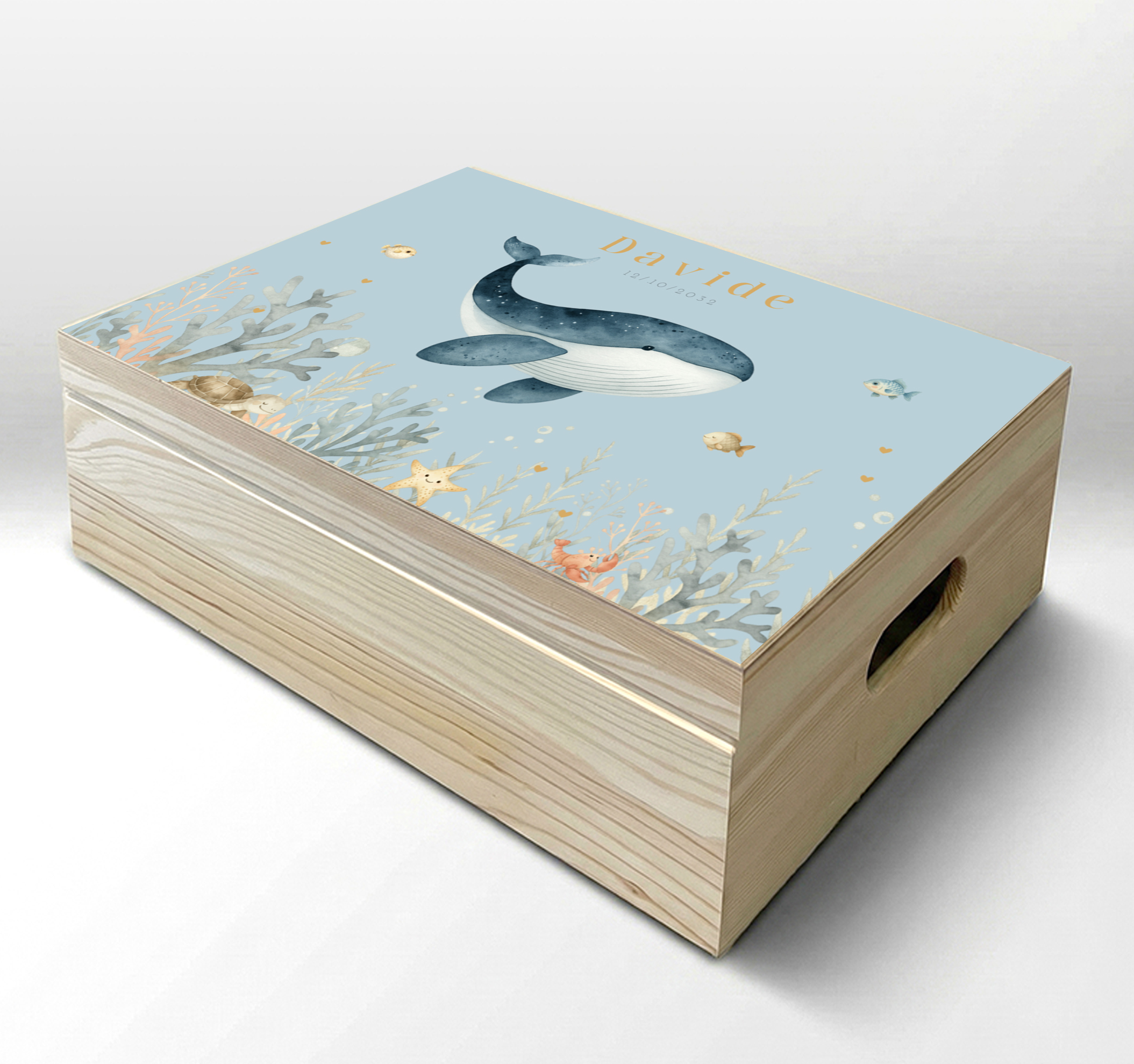 Memorybox walvis met visjes