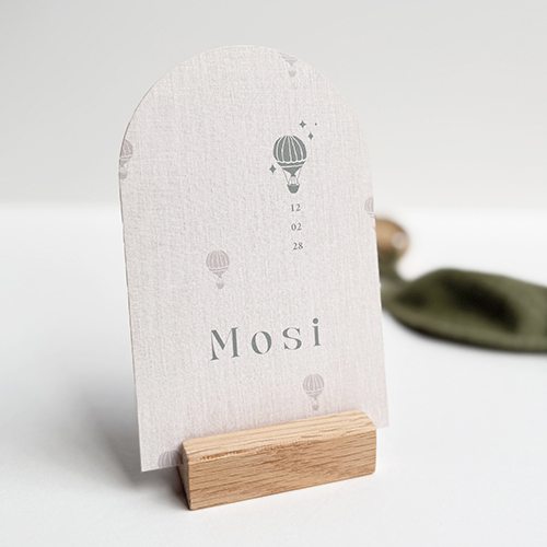 Geboortekaartje luchtballon jongen groen