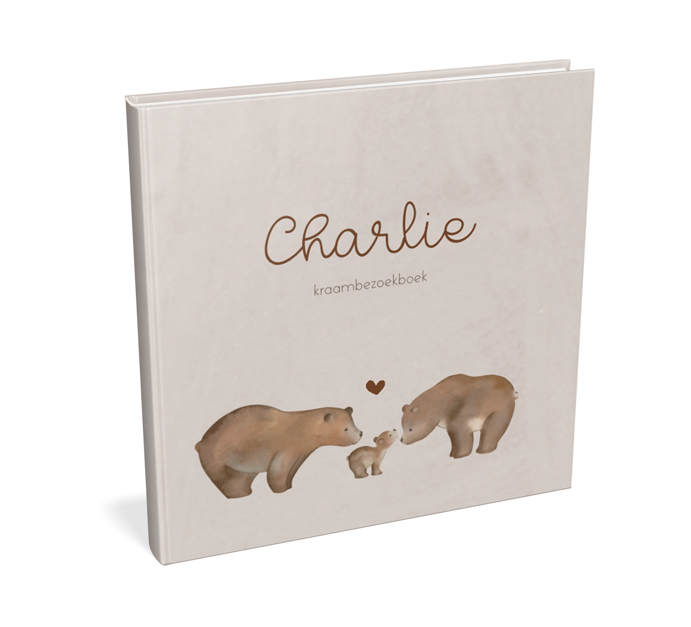 Kraambezoekboek bruin met berenfamilie