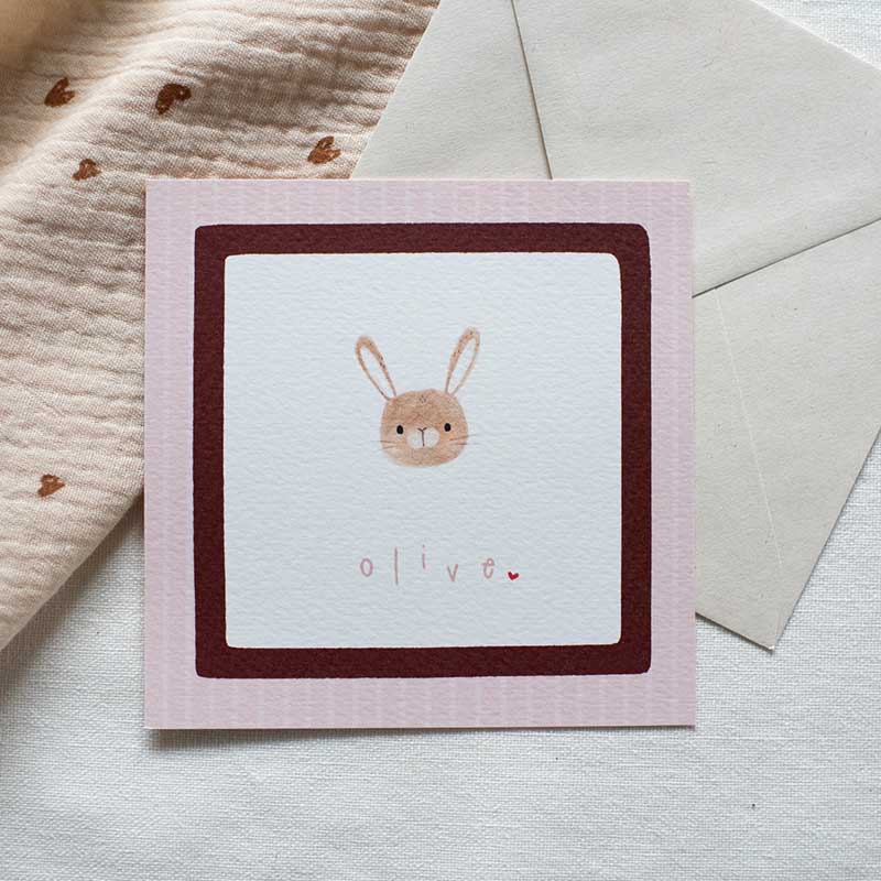 Geboortekaartje meisje lief konijntje 
