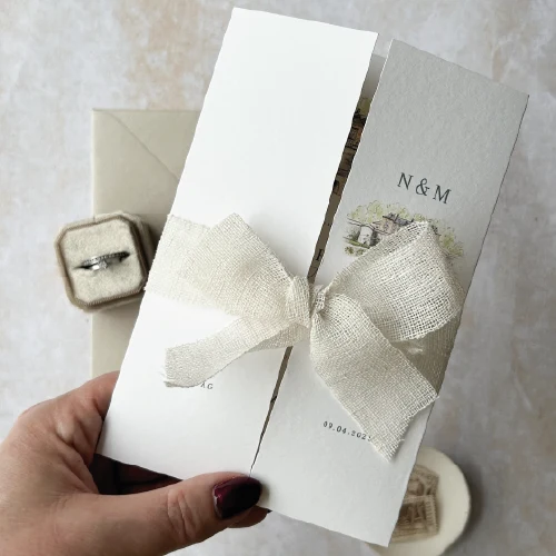 luikvouw trouwkaart illustratie Trouwlocatie Chateau Neercanne