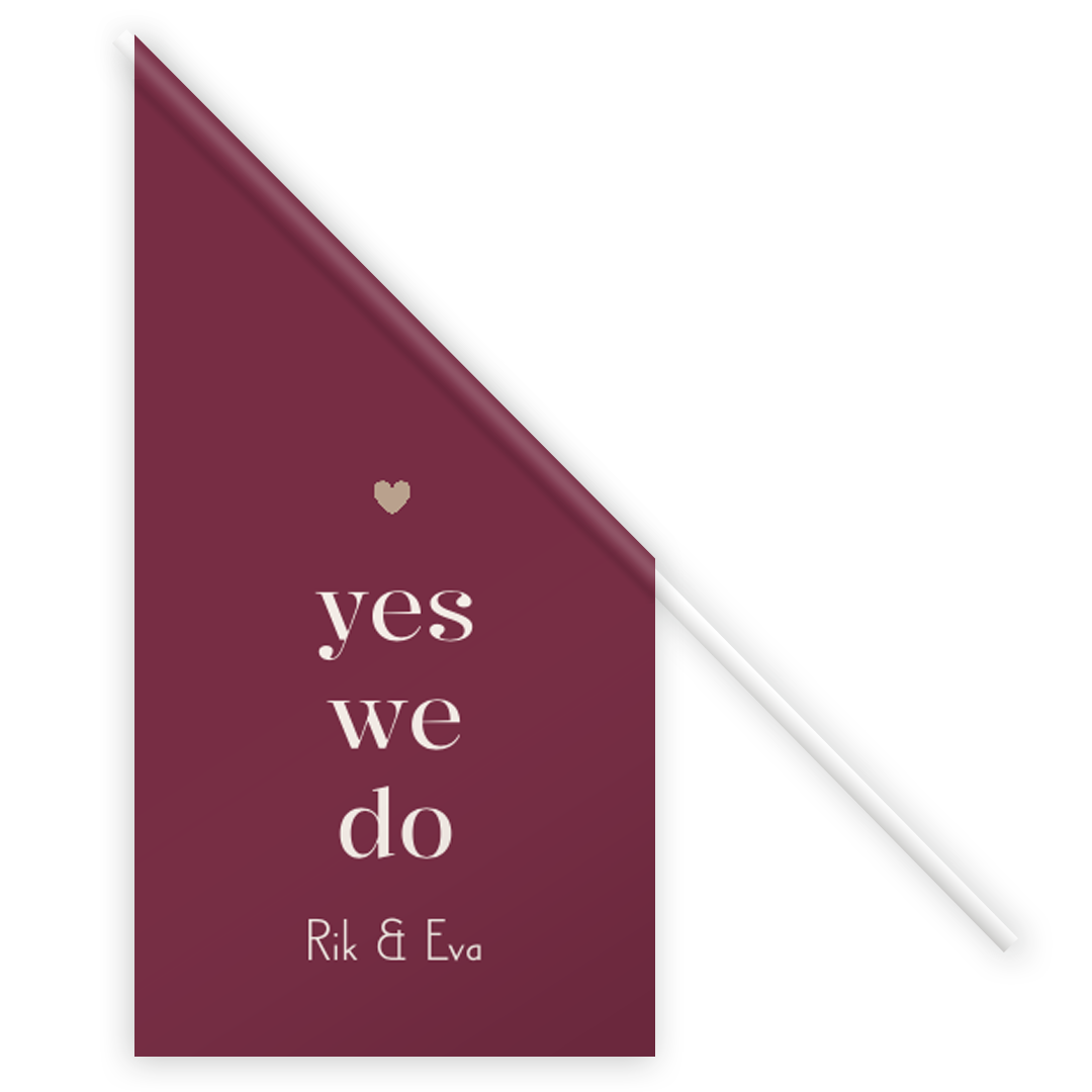 Kioskvlag 'Yes we do' bruiloft - Beautiful Burgundy