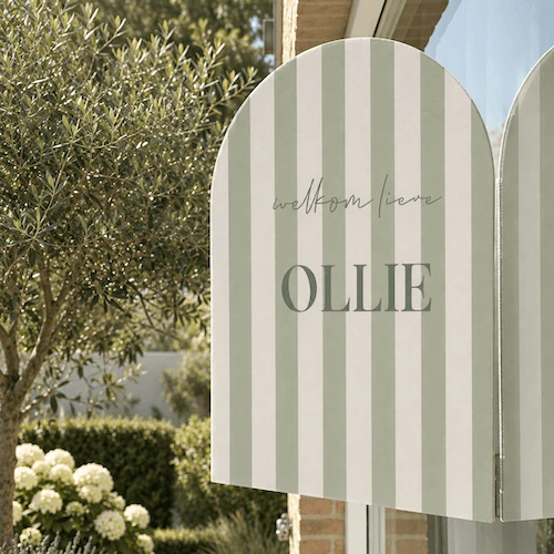 Raambord trendy arch vorm met groene strepen