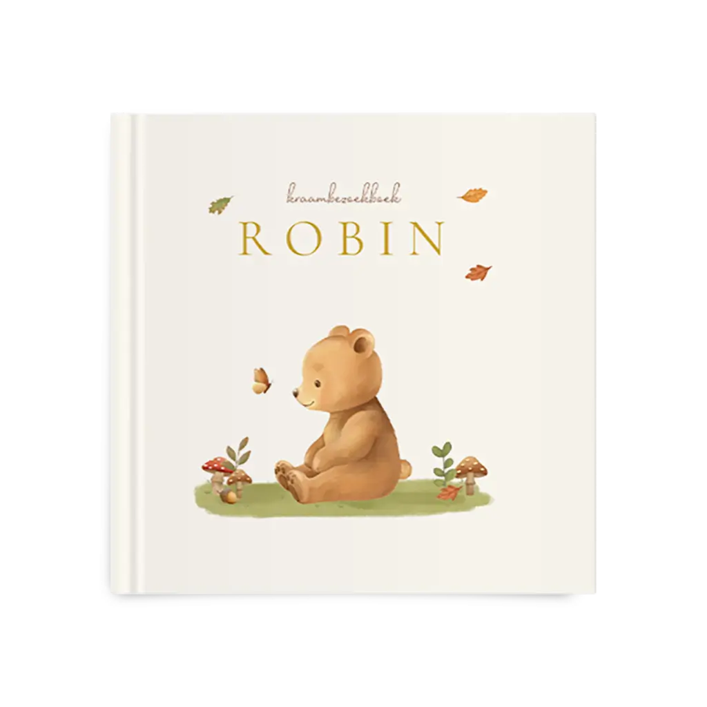 Kraambezoekboek met beertje en vlinder