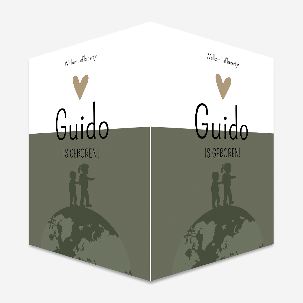 Raambord Wereldbol Kindjes Silhouet Aardbol