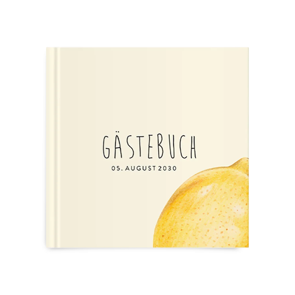 Gästebuch mit Zitronen zur Pool-Party zum Geburtstag