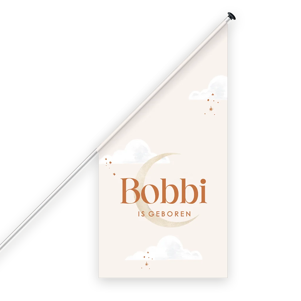 Geboortevlag met wolkenlucht