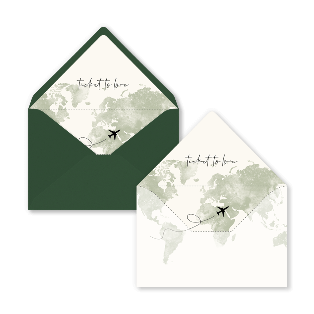 Umschlag-Einlage mit Weltkarte