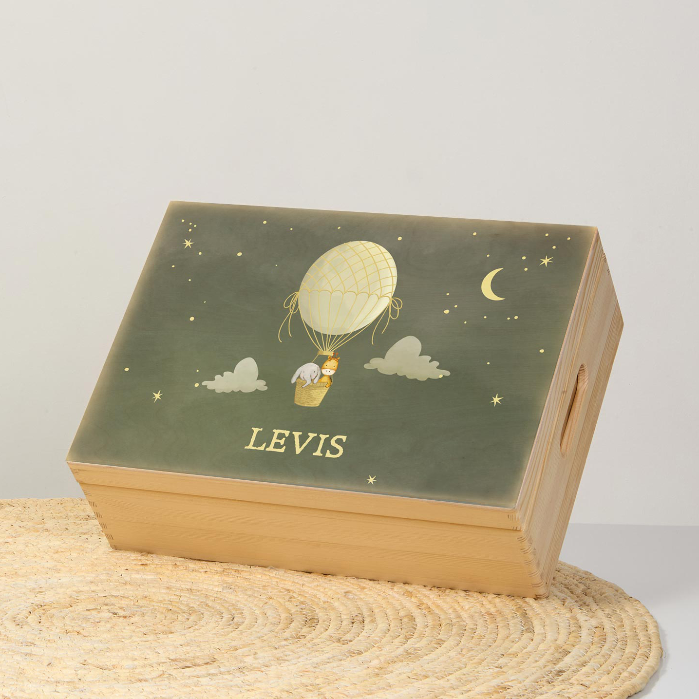 Memorybox winterliefde olifantje en giraf in luchtballon