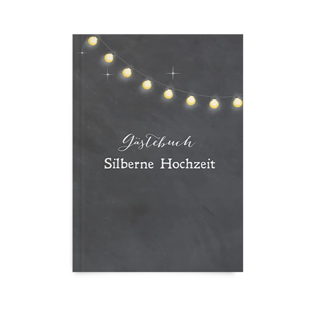 Gästebuch zur Silberhochzeit mit Lichterkette