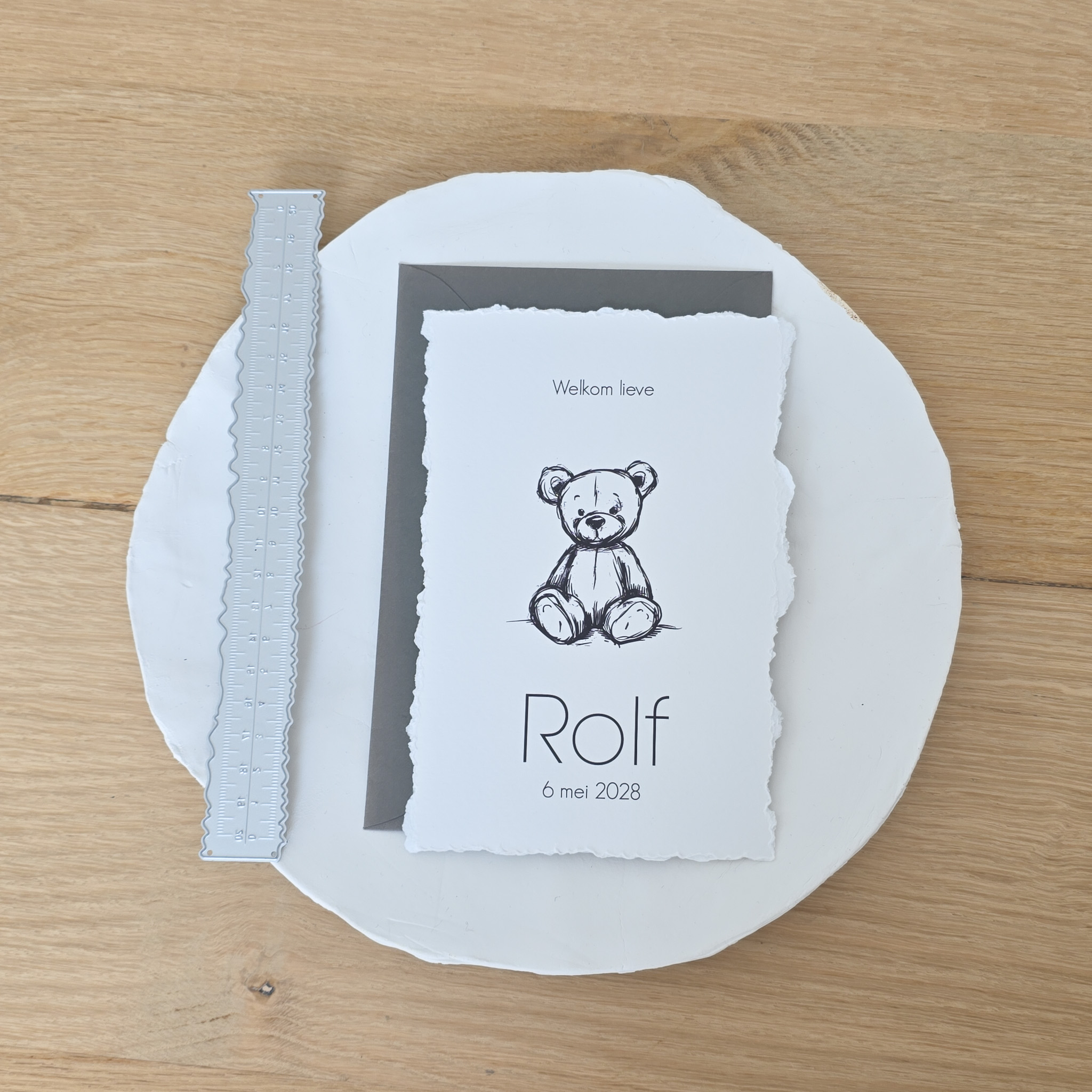 Geboortekaartje DIY scheurranden