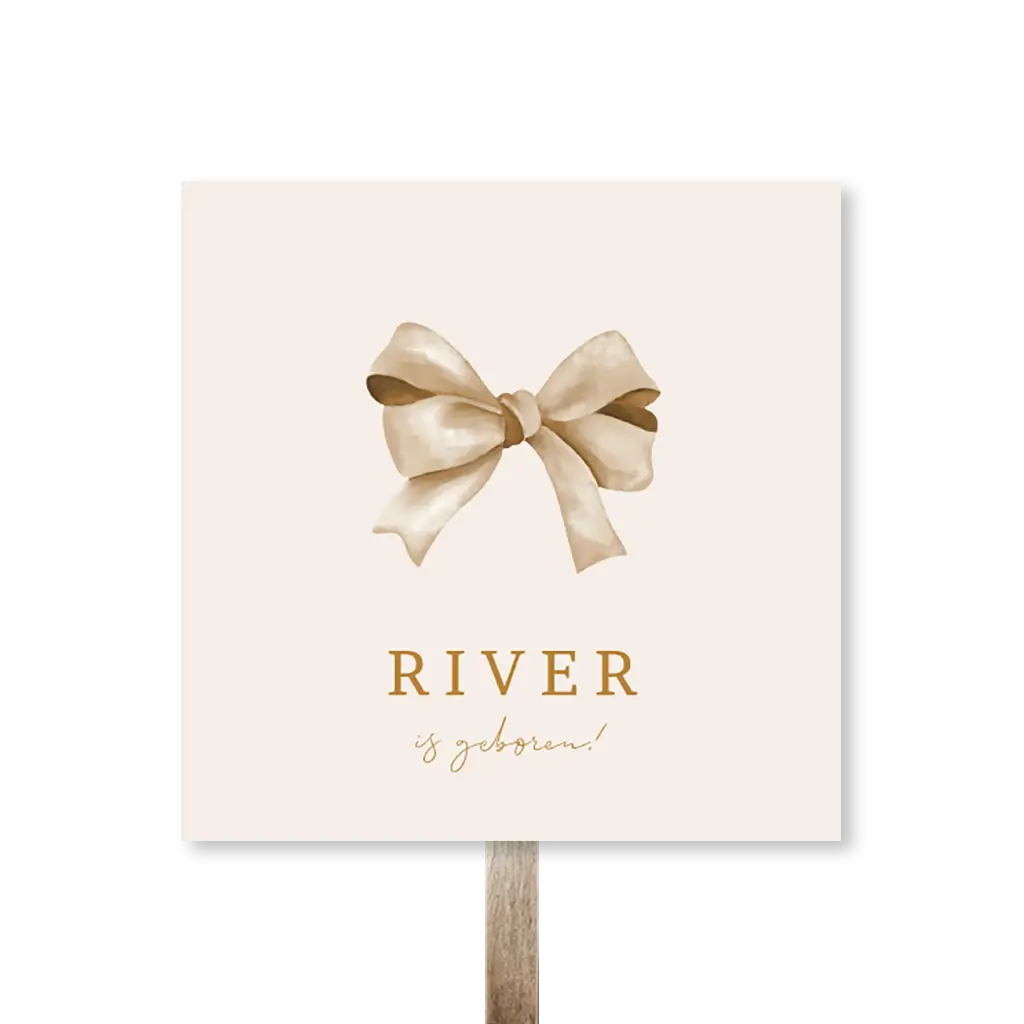 Tuinbord vierkant beige met strik