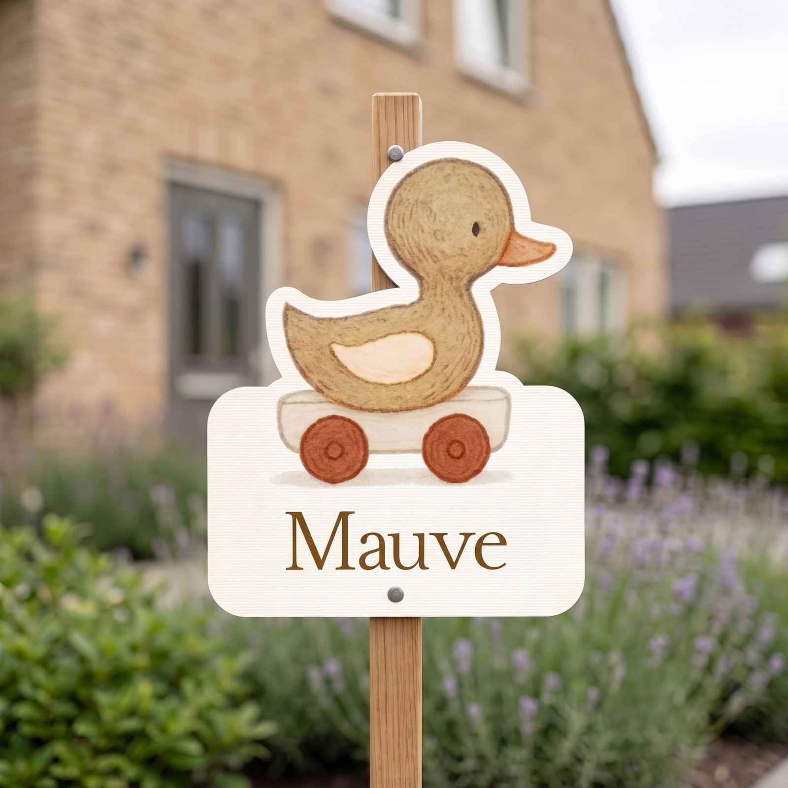 Geboortebord tuinbord eendje