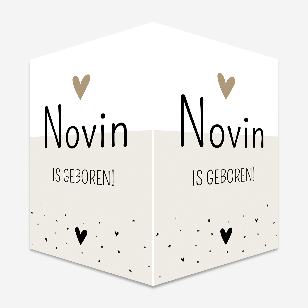 Raambord XL Beige hartjes Wit