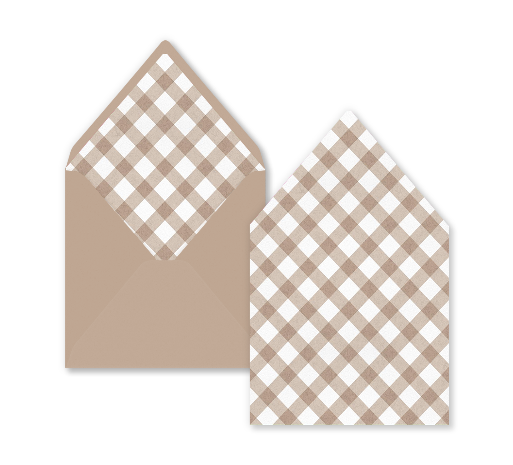 Bruine envelop inlay met ruitjespatroon voor 14 x 14 cm envelop