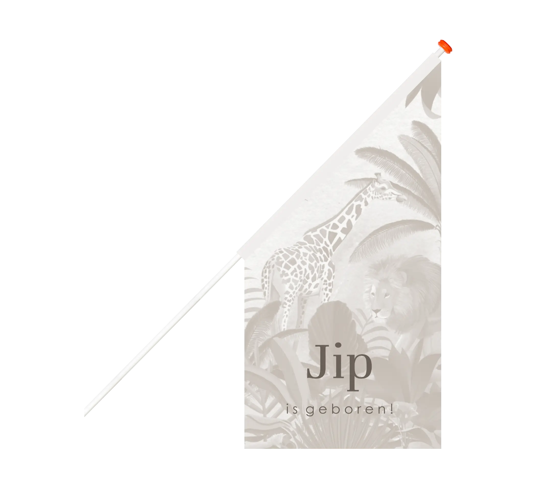 Geboortevlag grijs met jungledieren