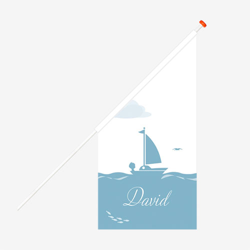 Geboortevlag zeilboot zee silhouet