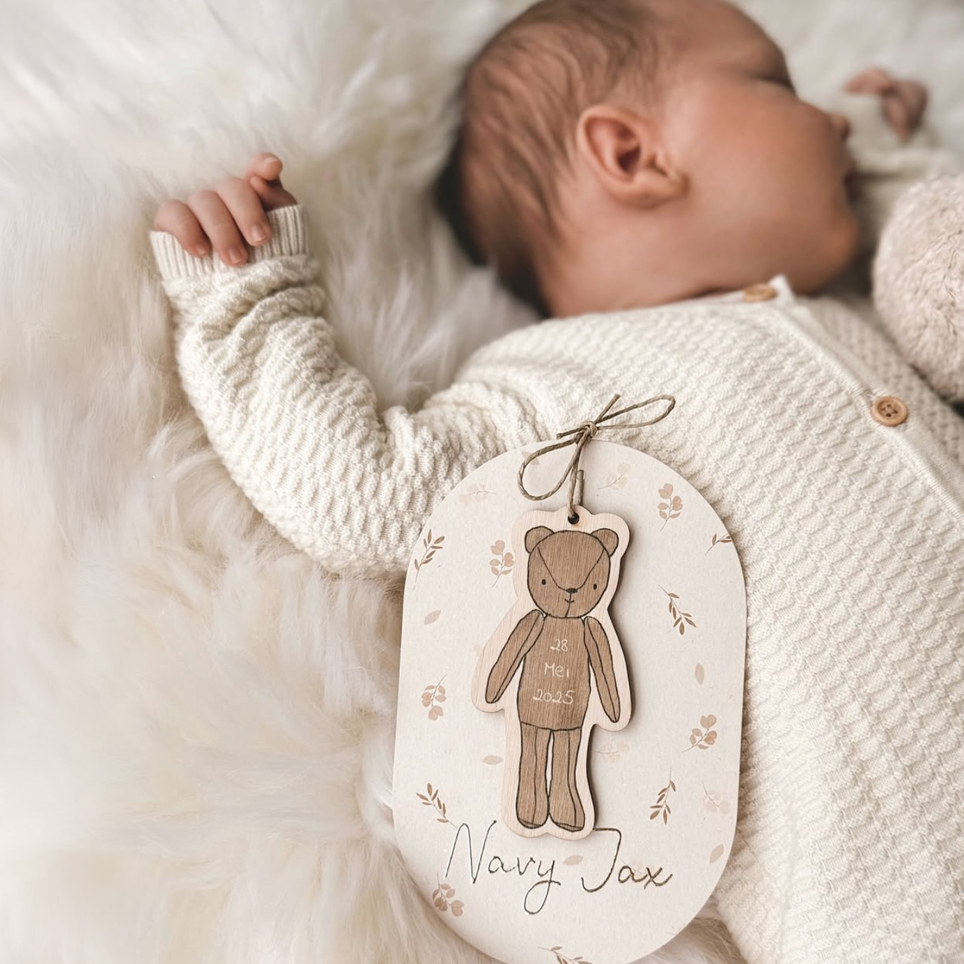 HOUTEN BEER VOOR AAN GEBOORTEKAARTJE