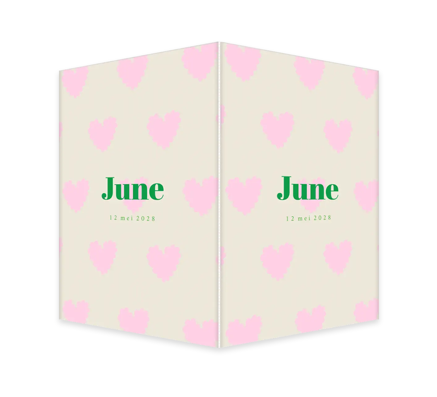 Raambord staand met roze hartjes patroon