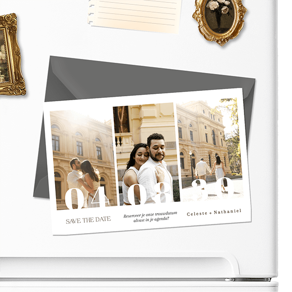 Save the Date magneetstrip met foto's