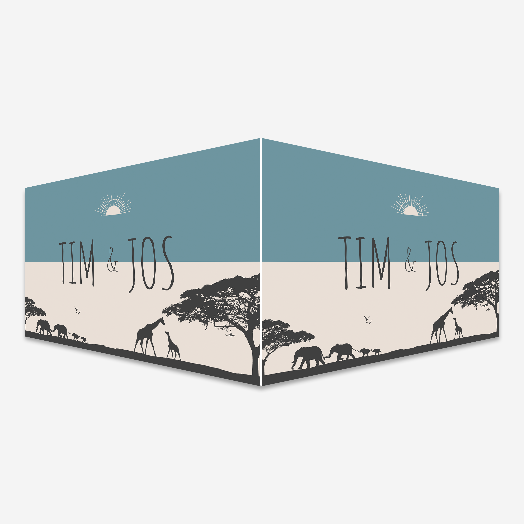 Geboortebord Raambord Safari Afrika Dieren
