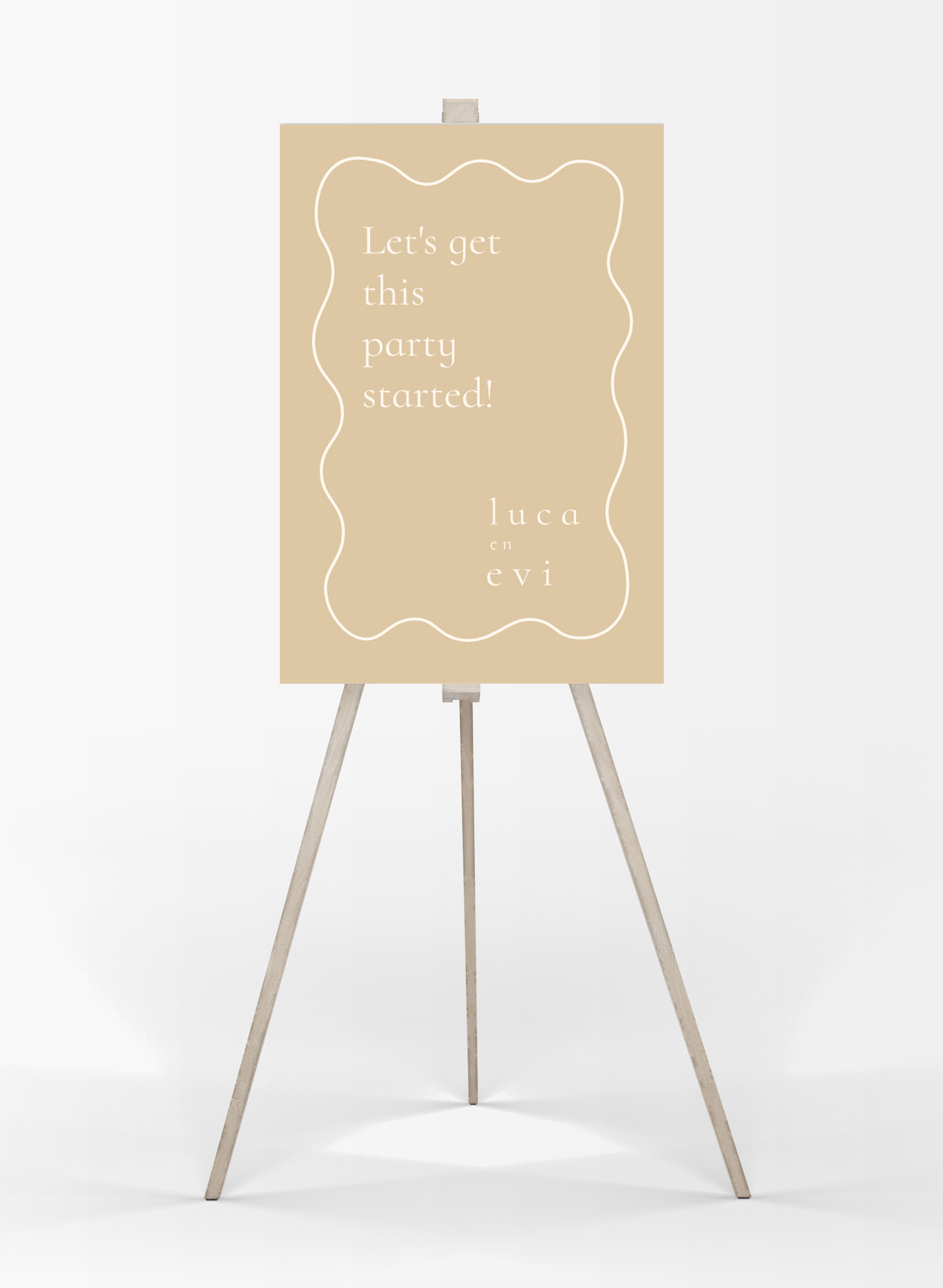 Welkomsbord lijn golf zand