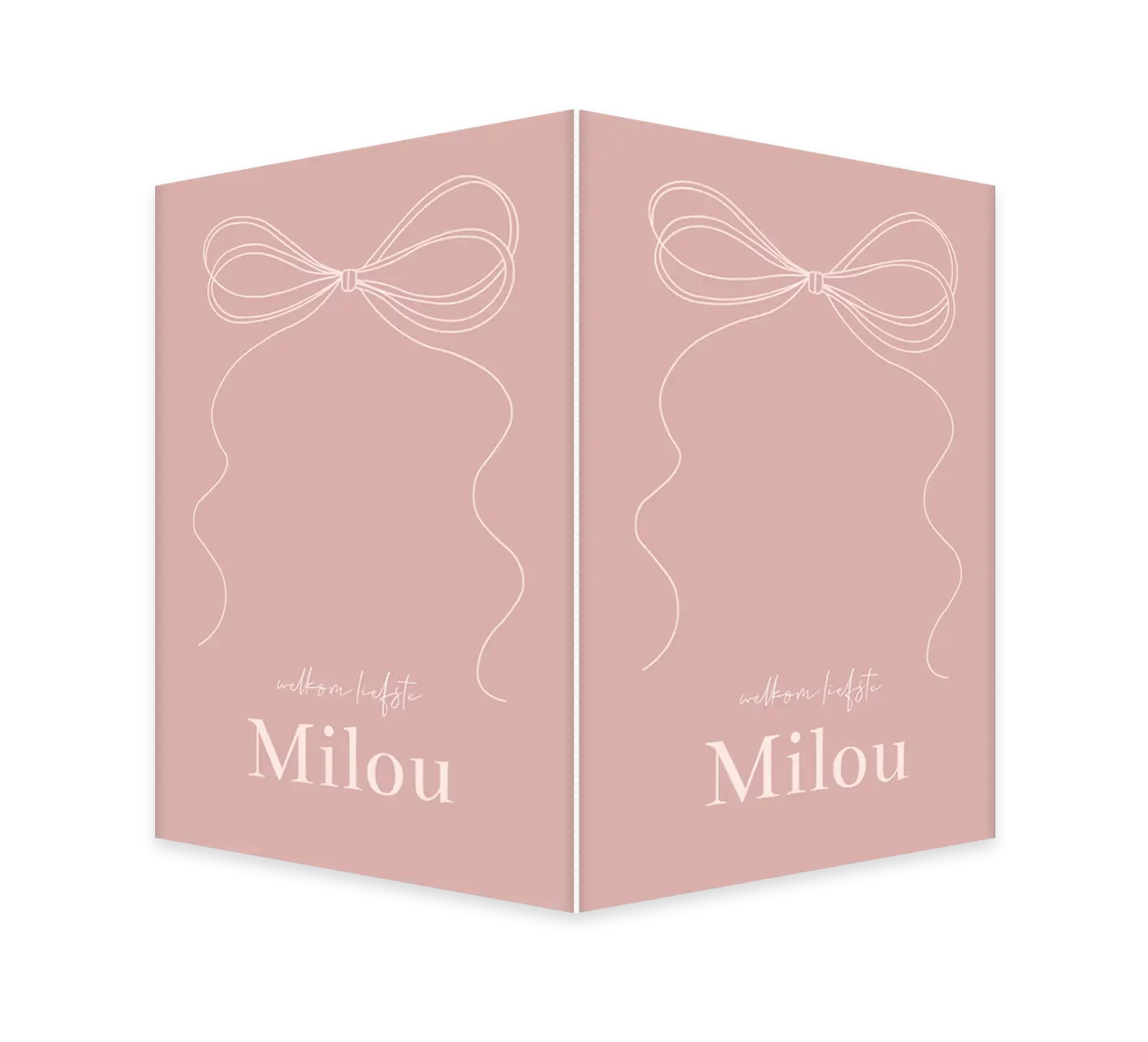 Raambord roze met lijntekening strik